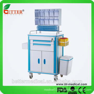 Aluminum&ABS Stainless steel rails silent Anesthesia cart trolley